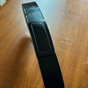 Vintage Unitog Black Leather Buckle Free Belt - 34